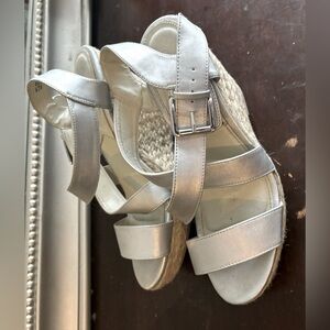 Michael Khors Silver Strap Over Heeled Sandals